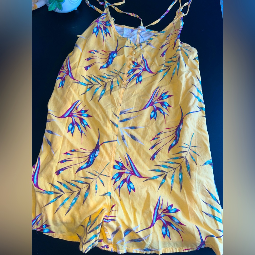 ROXY Yellow Birds of Paradise Romper Size Medium EUC